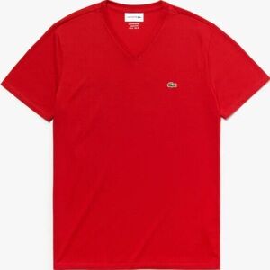 LACOSTE Men's Lightweight Pima Cotton V-Neck T-Shirt MEDIUM
